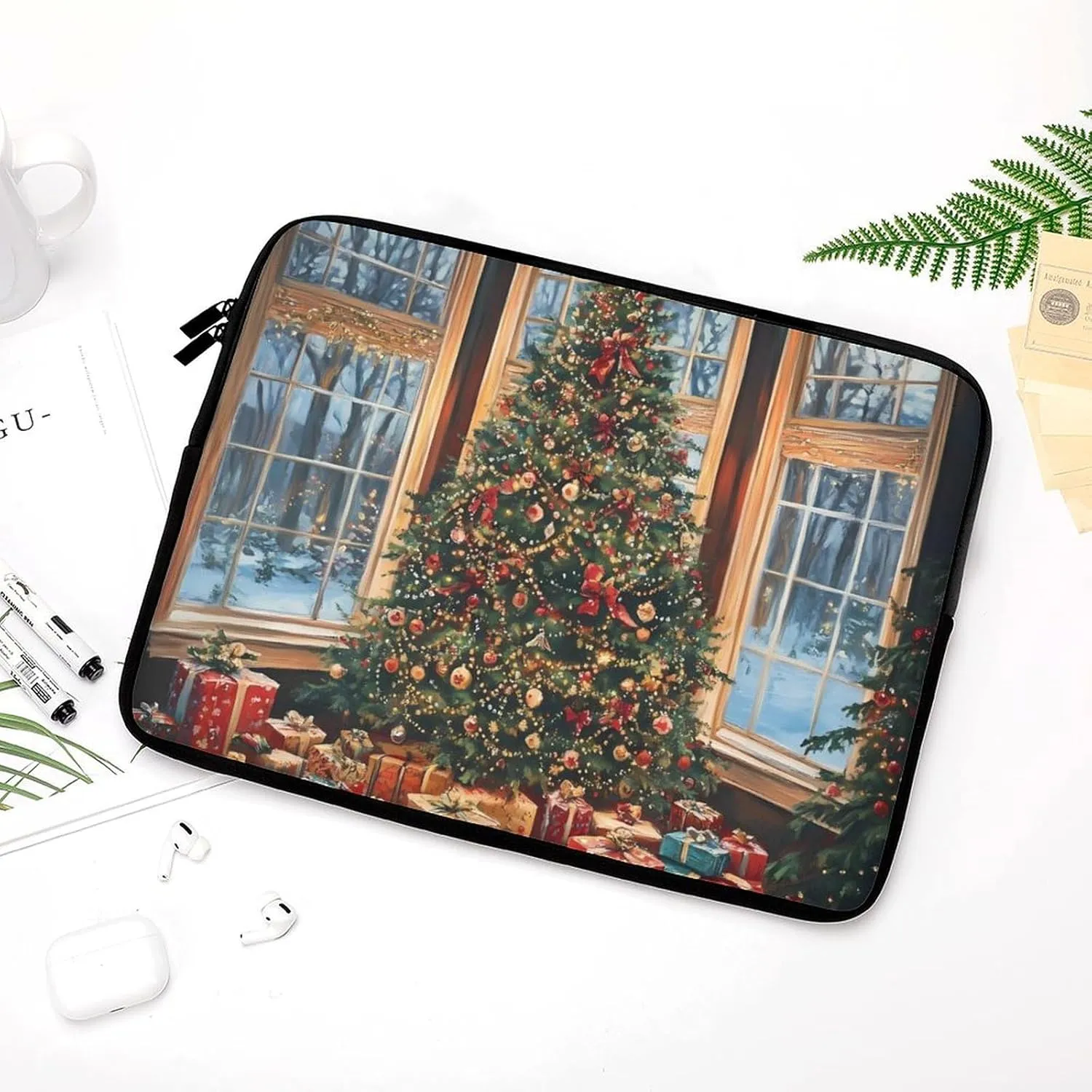 Christmas Tree Laptop Case Sleeve Bag 10inch Durable Shockproof Protective Computer Carrying Cover Briefcase