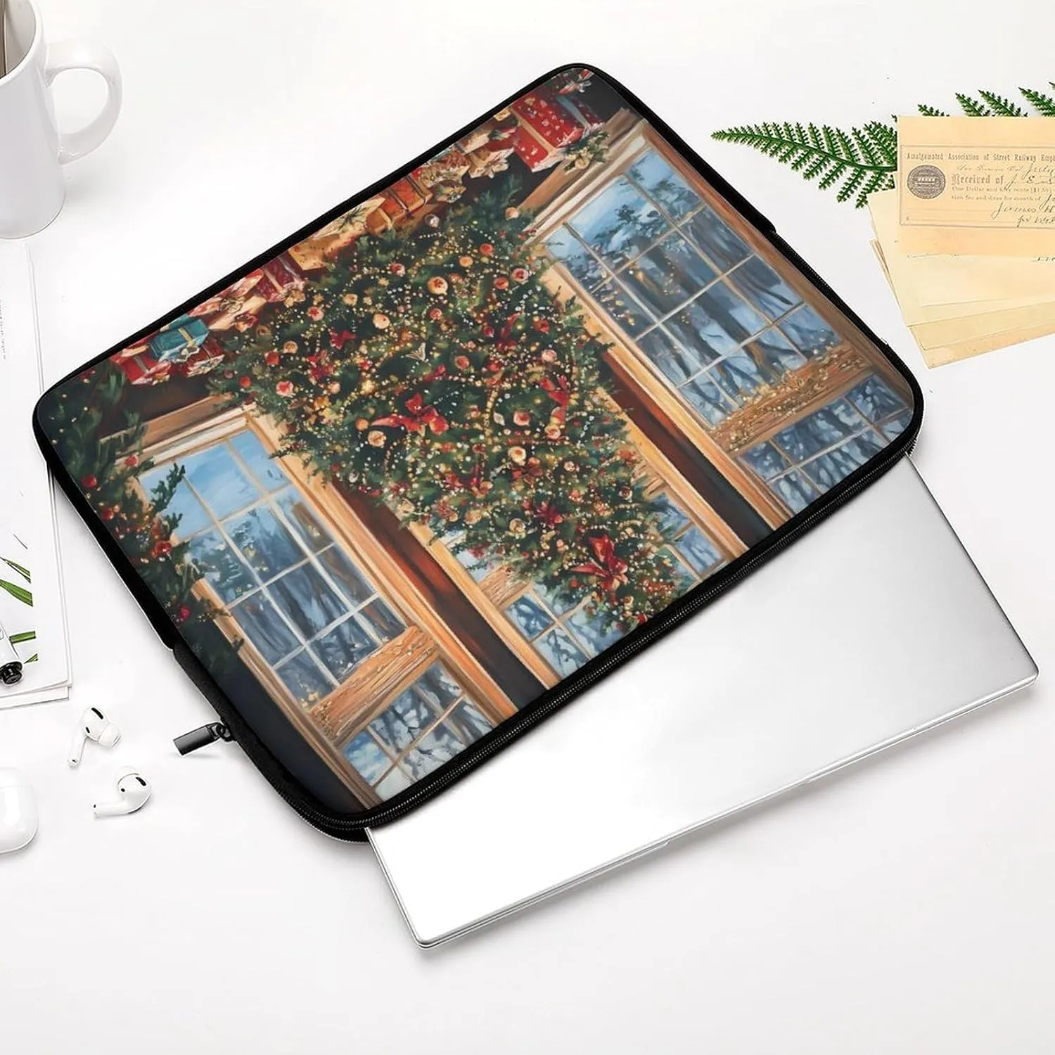 Christmas Tree Laptop Case Sleeve Bag 10inch Durable Shockproof Protective Computer Carrying Cover Briefcase