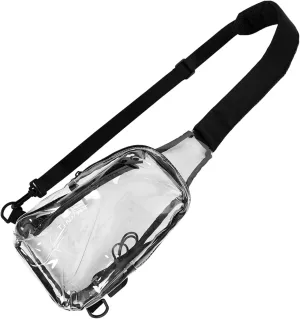 Clear Sling Bag Transparent Crossbody Bag with Strap for Men Women for Stadiums Festivals and Casual Outings Durable Material