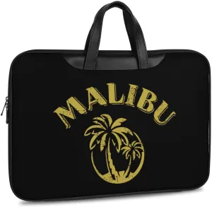 Coconut Trees in Malibu Leather Bag Laptop Case Slim Water Resistant Computer Bags with Handle Briefcase for Work