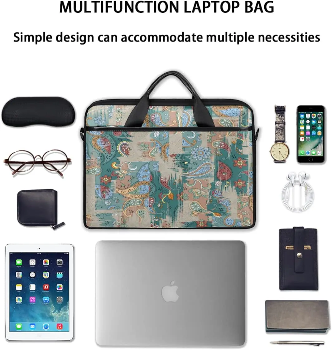Color Mushroom Fungus Plant Printing Laptop Shoulder Messenger Bag Waterproof Laptop Briefcase
