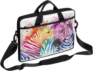 Colorful Animal Print Laptop Shoulder Messenger Bag Waterproof Laptop Briefcase with Handle and Padded Strap Case Sleeve