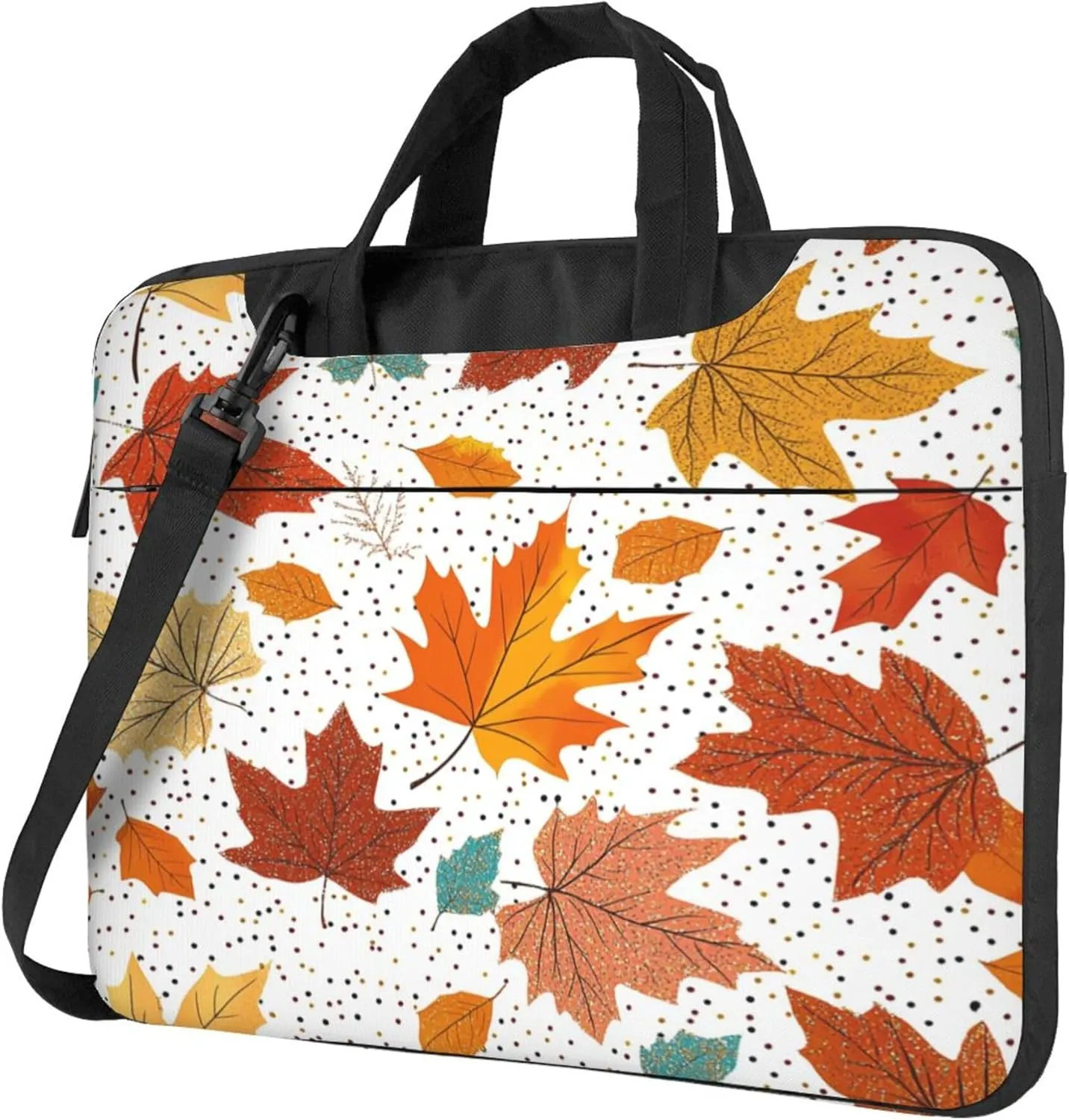 colorful Fall Maple Leaves Laptop Bag, Autumn Laptop Case Sleeve Women Men Messenger Tablet Computer Briefcases