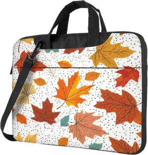 colorful Fall Maple Leaves Laptop Bag, Autumn Laptop Case Sleeve Women Men Messenger Tablet Computer Briefcases
