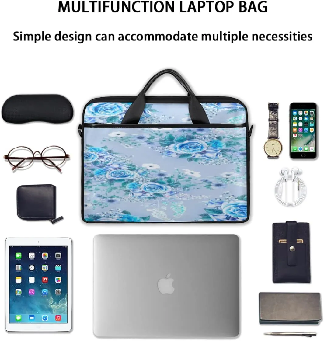 Colorful Feather Peacock Beautiful Laptop Shoulder Messenger Bag Waterproof Laptop Briefcase