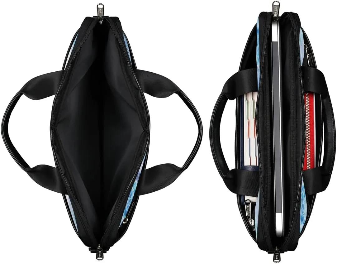 Colorful Feather Peacock Beautiful Laptop Shoulder Messenger Bag Waterproof Laptop Briefcase