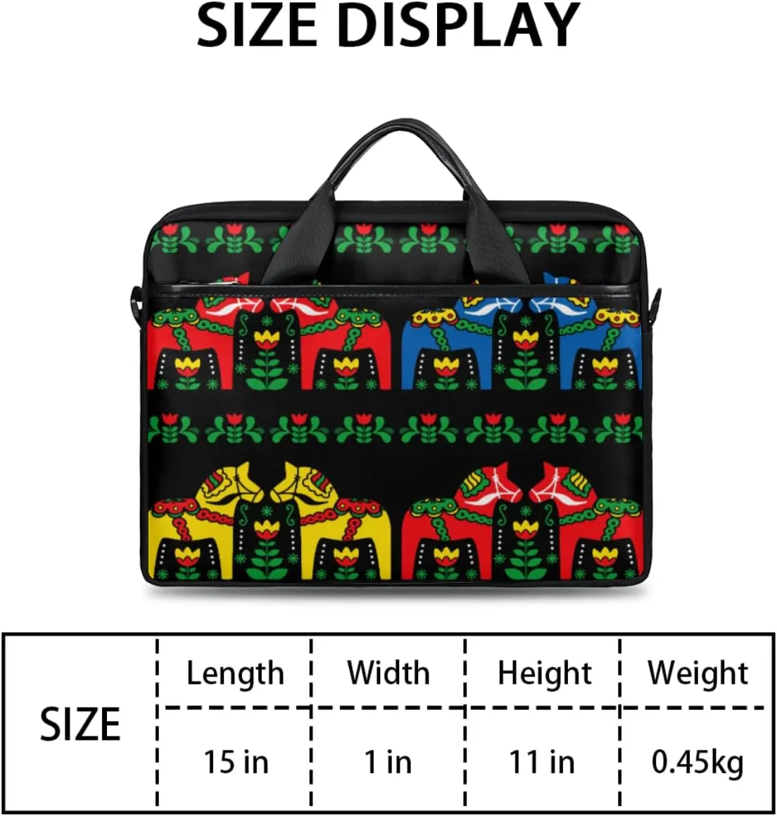 Colorful Flower Skull Laptop Shoulder Messenger Bag Waterproof Laptop Briefcase with Handle and Padded Strap Case Sleeve