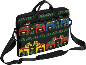 Colorful Flower Skull Laptop Shoulder Messenger Bag Waterproof Laptop Briefcase with Handle and Padded Strap Case Sleeve