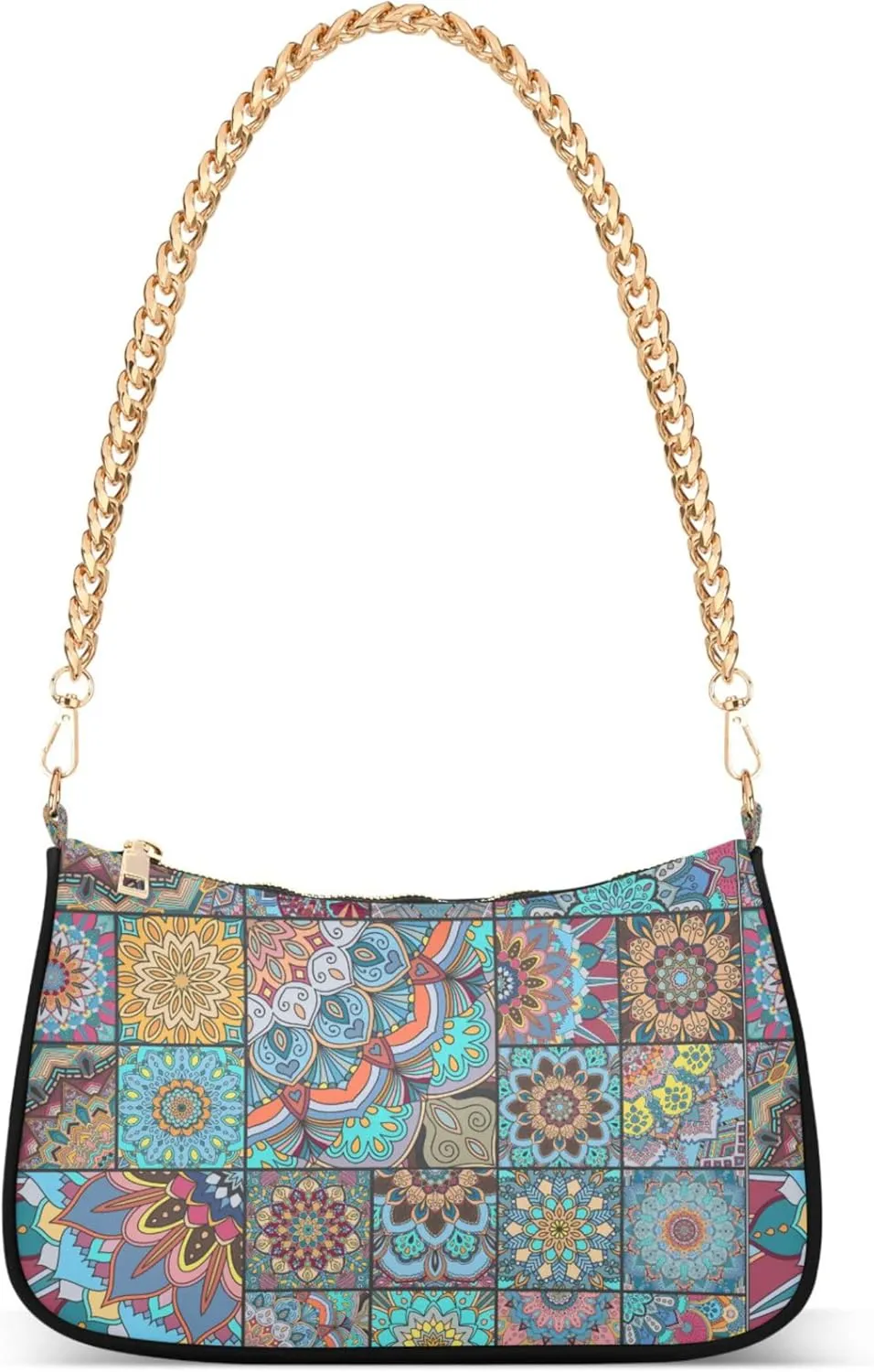 Colorful Mandala Geometry Womens Purse Hobo Party Purse Women Evening Handbag Formal over the Shoulder Purse