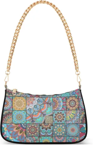 Colorful Mandala Geometry Womens Purse Hobo Party Purse Women Evening Handbag Formal over the Shoulder Purse