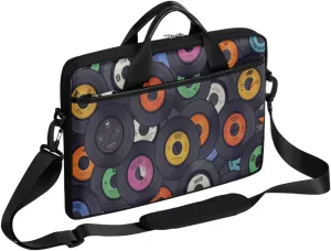 Colorful Music Theme Laptop Shoulder Messenger Bag Waterproof Laptop Briefcase with Handle and Padded Strap Case Sleeve