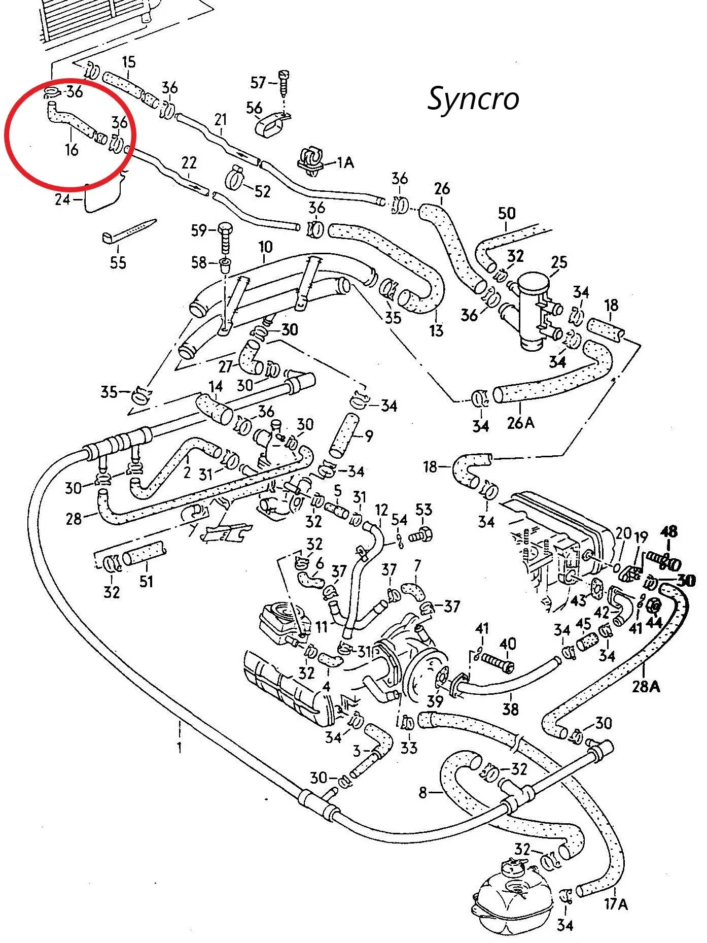 Coolant Return Hose Radiator T3