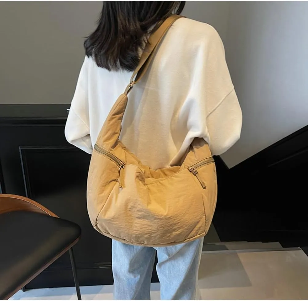 corduroy Crossbody Bag for Women Lightweight Underarm Shoulder Purse Trendy Crescent Sling Hobo Bags Cute Tote Handbag 2025