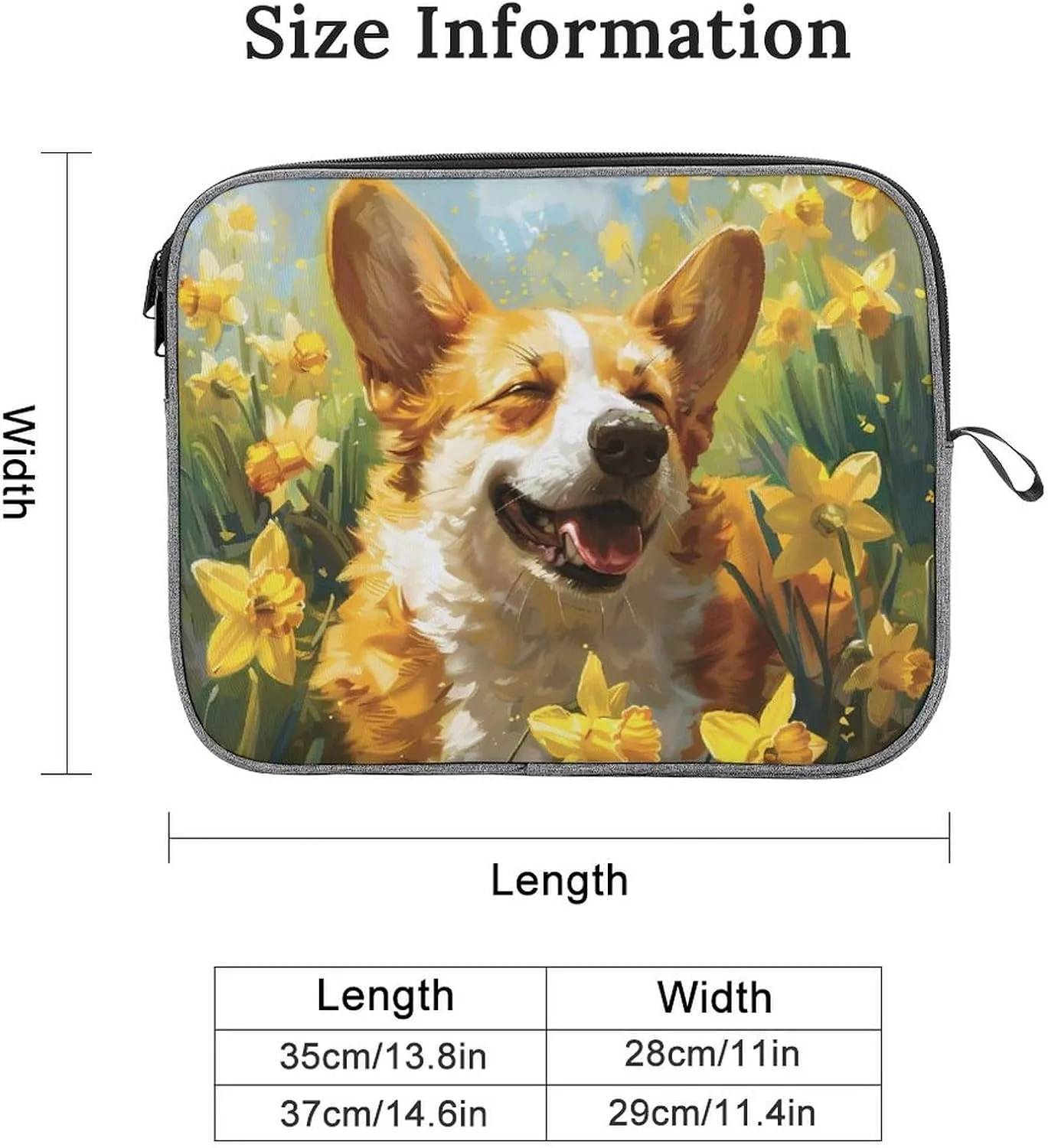 Corgi Dog Laptop Bag Protective Laptop Sleeve Bag Briefcase Carrying Case Handbags for Men Women