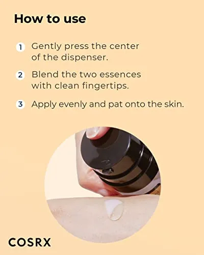 COSRX Niacinamide 5%   Snail Mucin 74% Dual Essence, Anti aging Face Serum for Dull Skin, Hydrating, Brightening, Repairing, 2.70 fl.oz / 80ml, Sensitive Skin, Not Tested on Animals, Korean Skincare