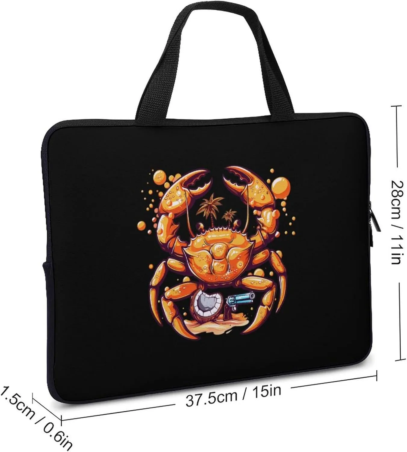 Crab Gun Laptop Case Laptop Bag Laptop Sleeve with Handle Computer Case Carrying Cover 15inch