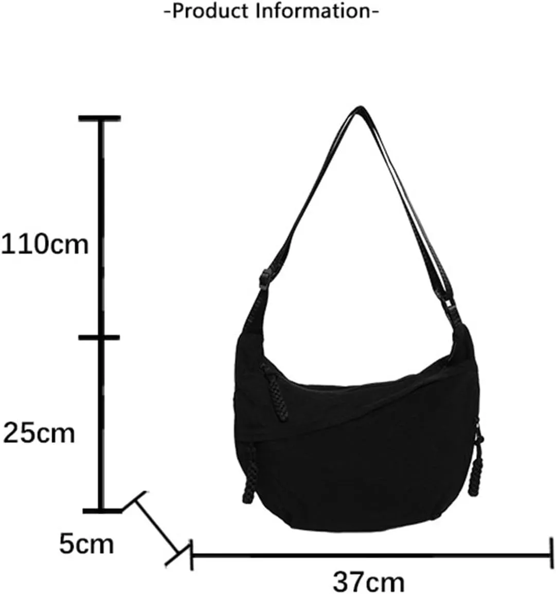Crescent Crossbody Bags for Women Baggu Crescent Bag Nylon Shoulder Bag Casual Slouchy Sling Hobo Bags Tote Handbag