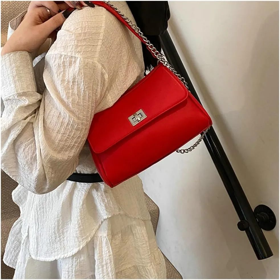 Crescent Hobo Bags Women Trendy PU Leather Underarm Shoulder Bag Cute Crossbody Purse Summer Red Purse Tote Handbag