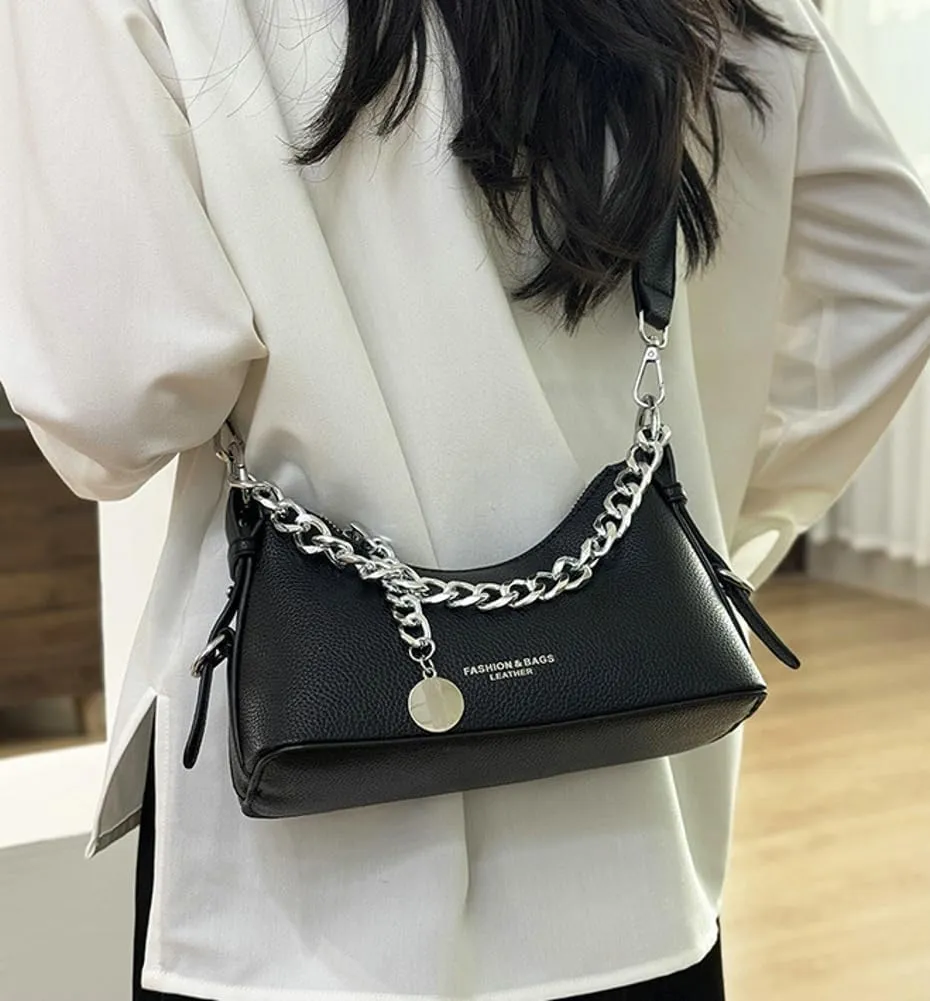 Crescent Shoulder Bag for Women Pu Leather Purses for Women Chain Handbags Spring Summer Hobo Bag Trending Clutch Purse