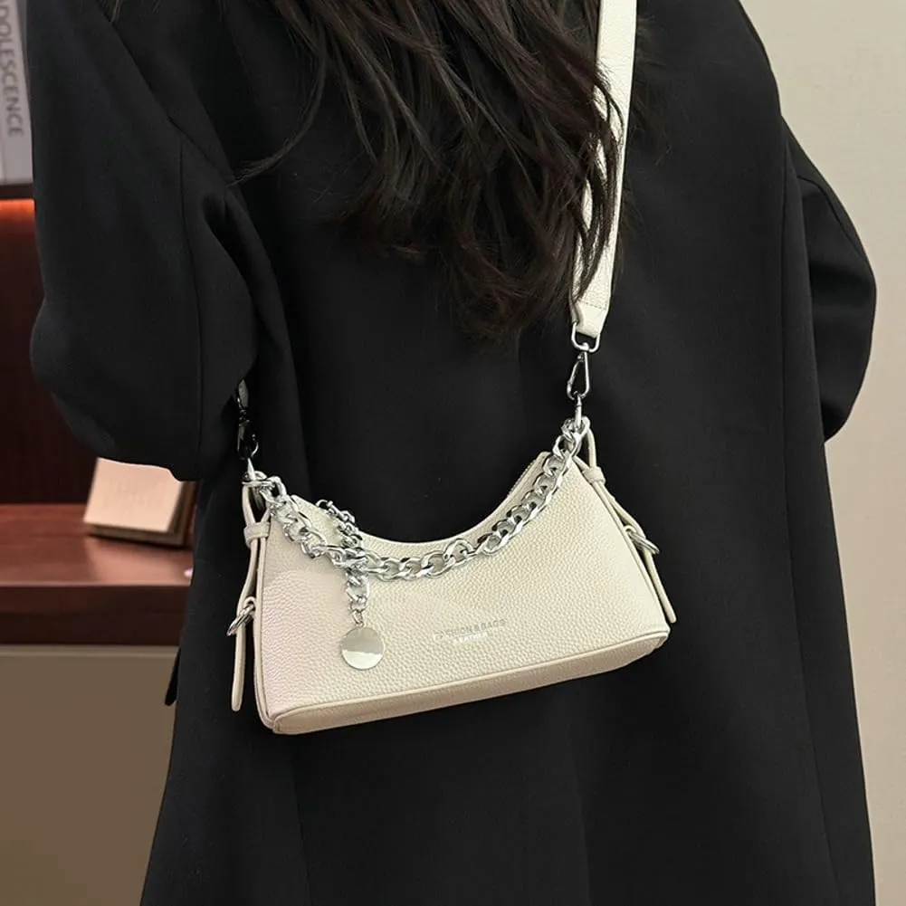 Crescent Shoulder Bag for Women Pu Leather Purses for Women Chain Handbags Spring Summer Hobo Bag Trending Clutch Purse