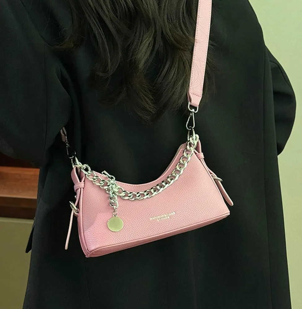 Crescent Shoulder Bag for Women Pu Leather Purses for Women Chain Handbags Spring Summer Hobo Bag Trending Clutch Purse