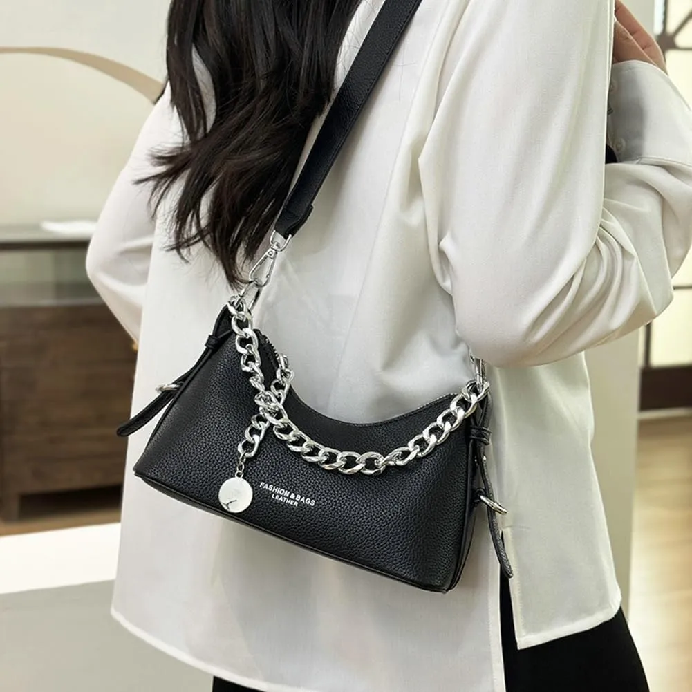 Crescent Shoulder Bag for Women Pu Leather Purses for Women Chain Handbags Spring Summer Hobo Bag Trending Clutch Purse