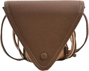 Crescent Triangle Hobo Bags Women Trendy PU Leather Underarm Shoulder Bag Cute Crossbody Phone Purse Tassels Tote Handbag