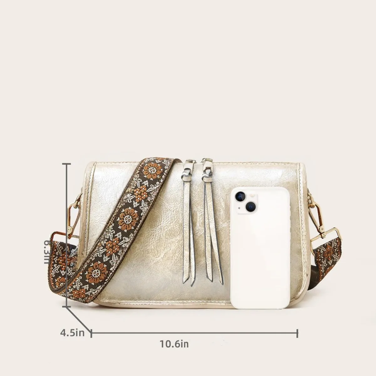Crossbody Bag for Women Leather Hobo Purse Bag Trendy Small Crossbody Purse with Wide Strap Multiple for Everyday