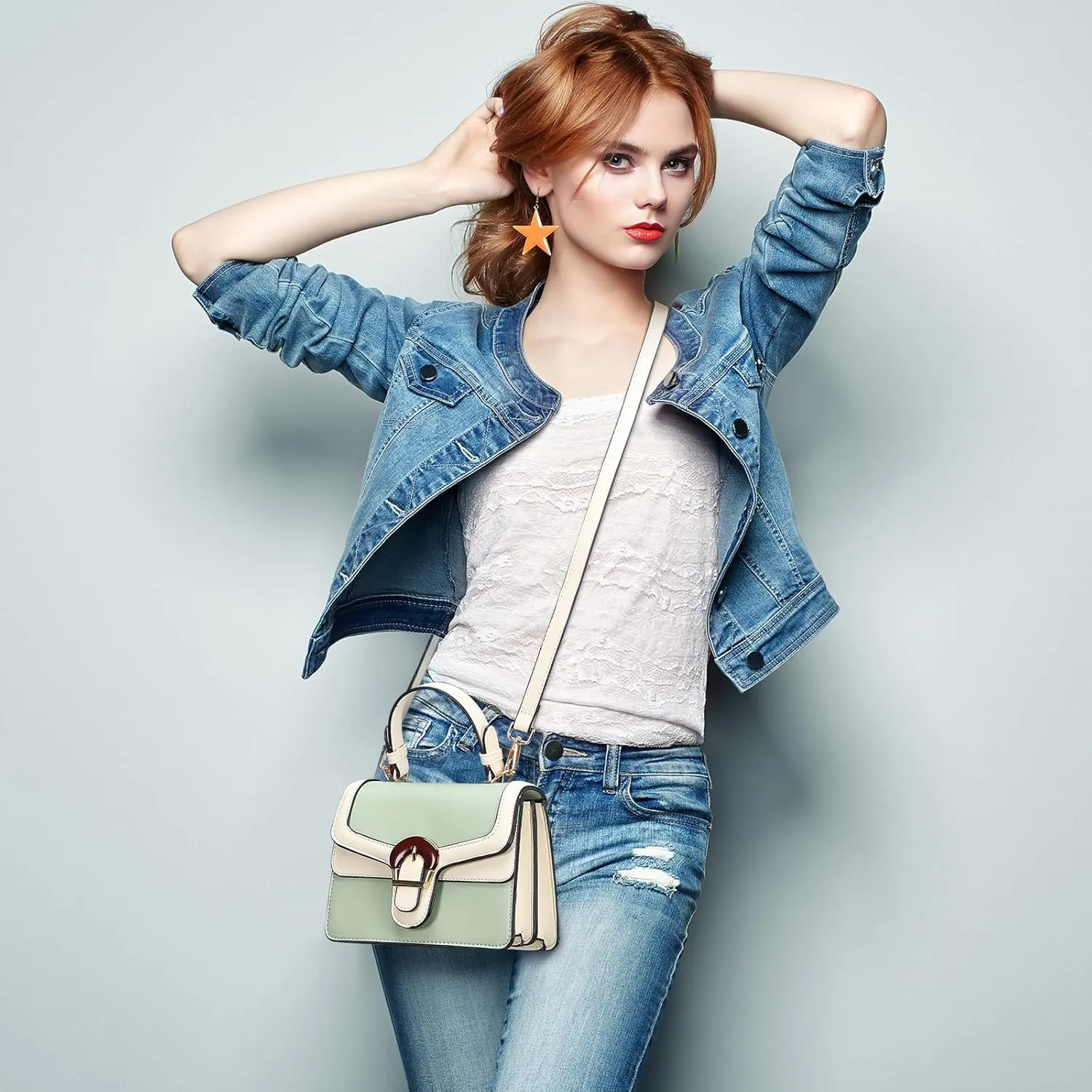 Crossbody Bags for Women Small Cross Body Purse Shoulder Bag Top Handle Handbags Leather Satchel Bags for Women