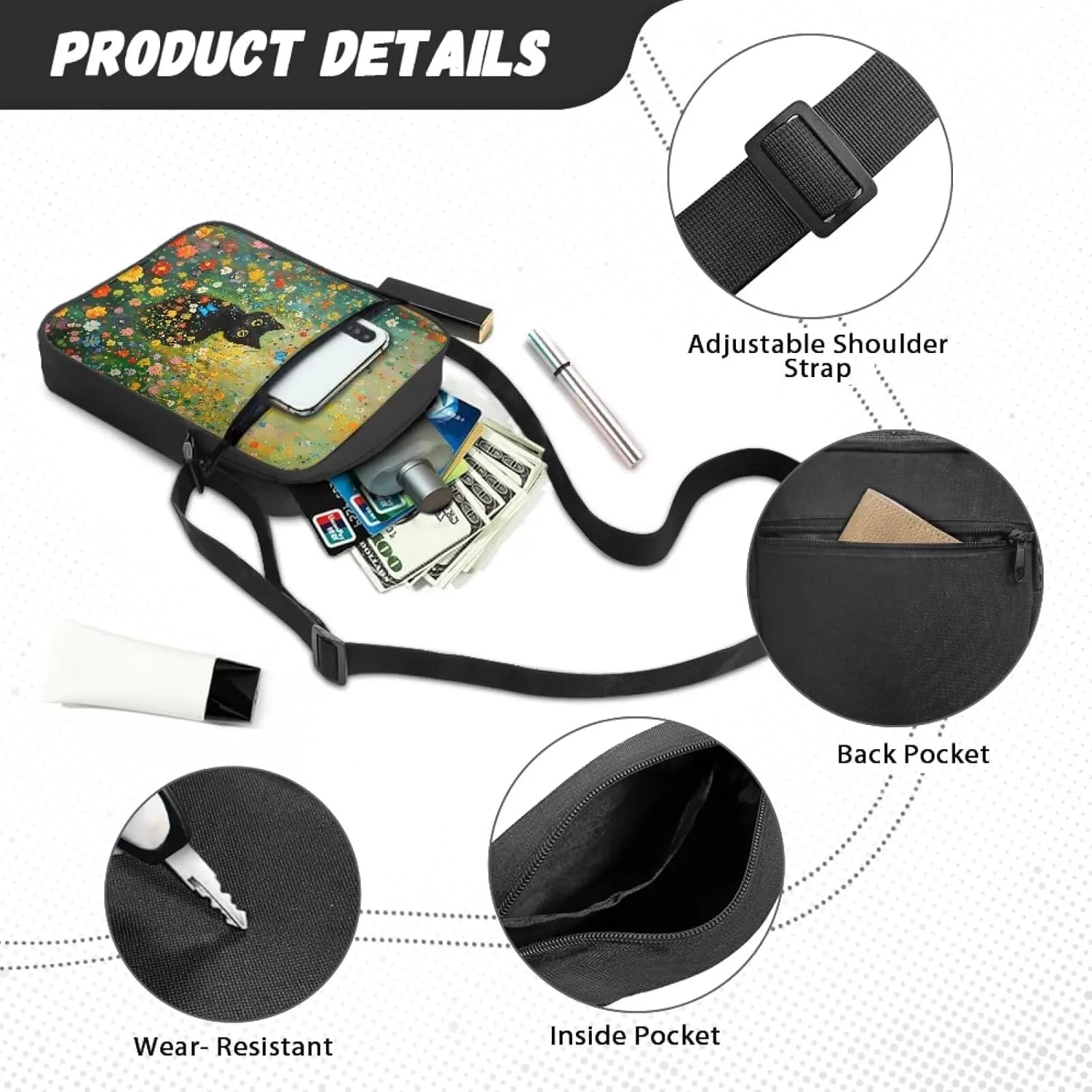 Crossbody Messenger Bags Womens Shoulder Bag Mini Work Office Bag Briefcases with Zipper