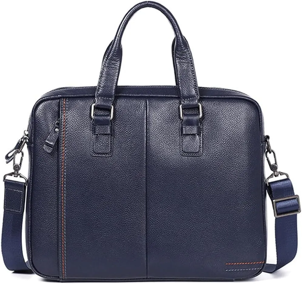 CSCDD Briefcase Genuine Leather Shoulder Laptop Bag Office Bag For Men Briefcases Cow Leather Big Handbag Business