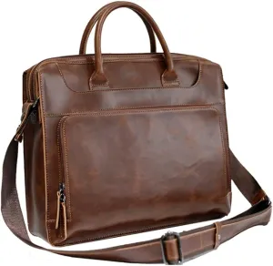 CSCDD Men's Briefcase HandbagLeather Messenger Travel Bag Business Men Tote Bags Man Casual Crossbody Briefcases