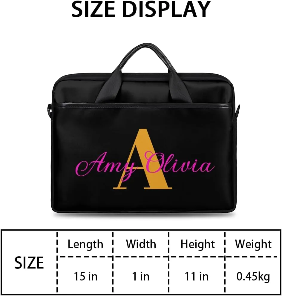Custom Laptop Bag 15 Inch with Name Personalized Laptop Shoulder Bag Case Briefcases for Women Men Gifts