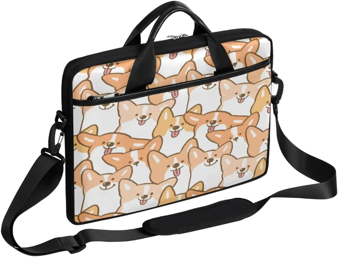 Cute Animal Elephant Pattern Laptop Shoulder Messenger Bag Waterproof Laptop Briefcase Handle Padded Strap