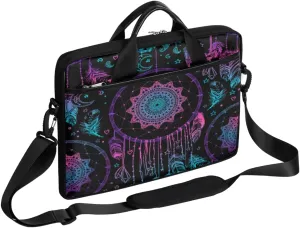 Cute Cat Face Laptop Shoulder Messenger Bag Waterproof Laptop Briefcase with Handle and Padded Strap Case Sleeve