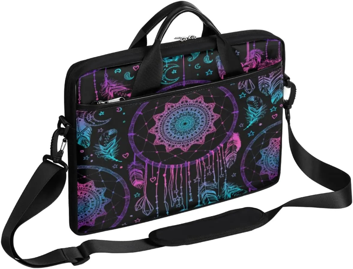 Cute Cat Face Laptop Shoulder Messenger Bag Waterproof Laptop Briefcase with Handle and Padded Strap Case Sleeve