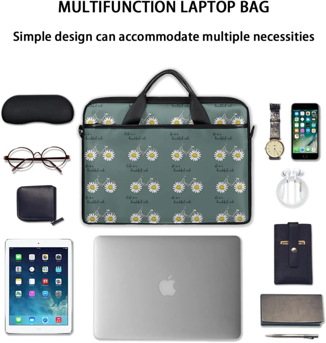 Cute Tropic Animals Laptop Shoulder Messenger Bag Waterproof Laptop Briefcase Handle Padded Strap