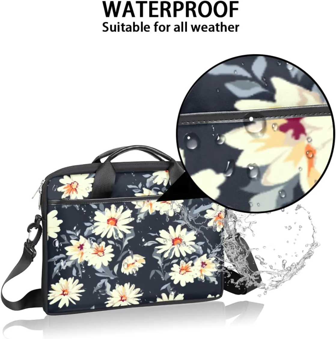 Cute Whale Laptop Shoulder Messenger Bag Waterproof Laptop Briefcase with Handle and Padded Strap Case Sleeve