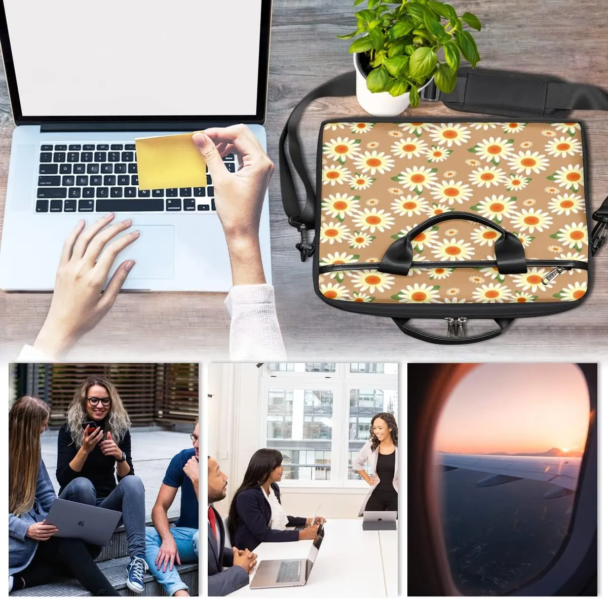 Cute Whale Laptop Shoulder Messenger Bag Waterproof Laptop Briefcase with Handle and Padded Strap Case Sleeve