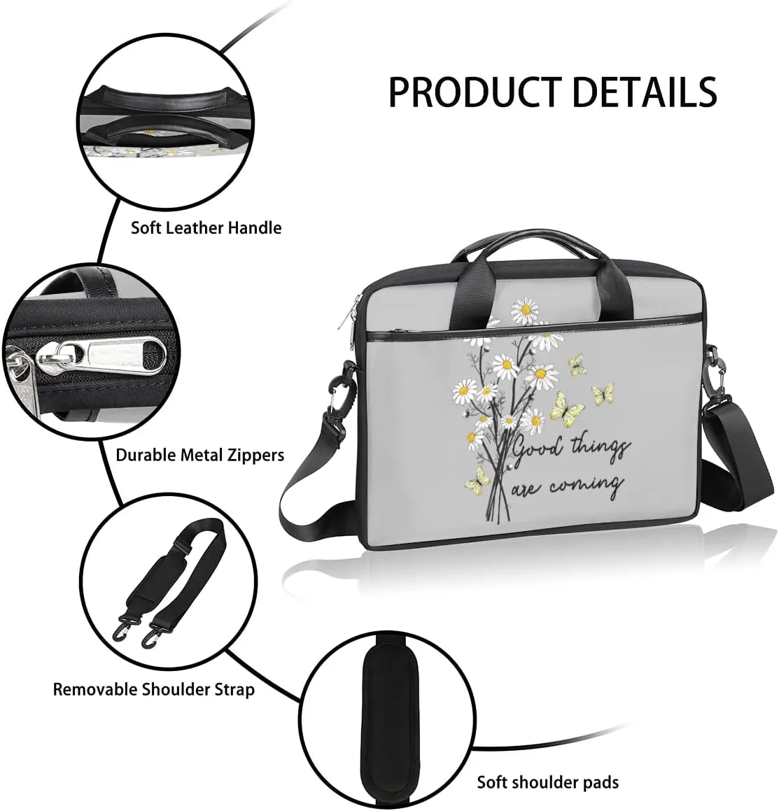 Cute Whale Laptop Shoulder Messenger Bag Waterproof Laptop Briefcase with Handle and Padded Strap Case Sleeve