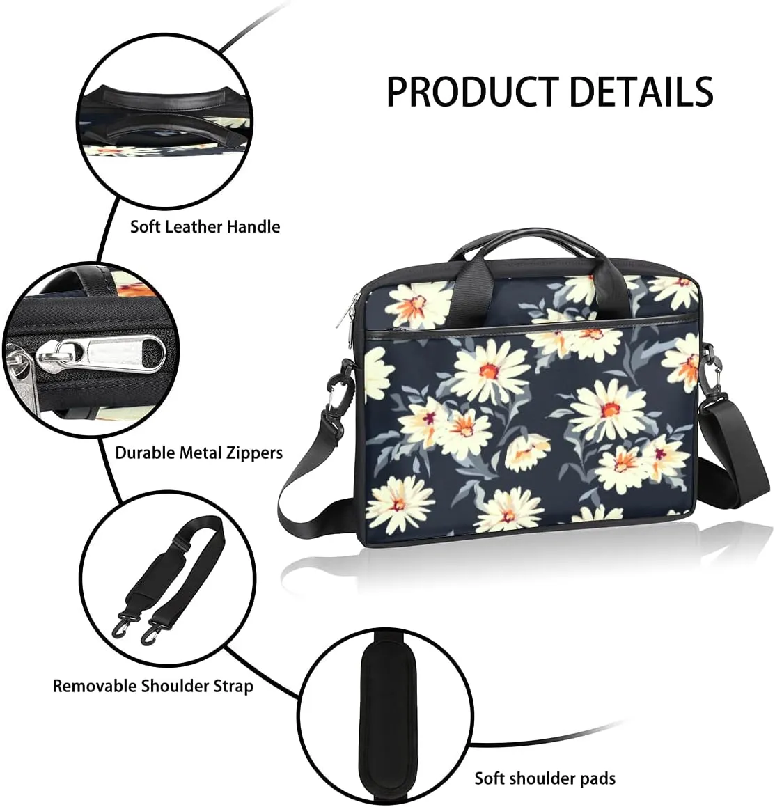Cute Whale Laptop Shoulder Messenger Bag Waterproof Laptop Briefcase with Handle and Padded Strap Case Sleeve