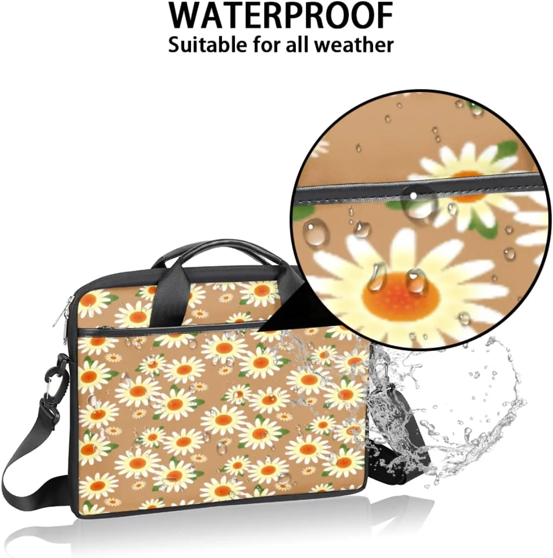 Cute Whale Laptop Shoulder Messenger Bag Waterproof Laptop Briefcase with Handle and Padded Strap Case Sleeve