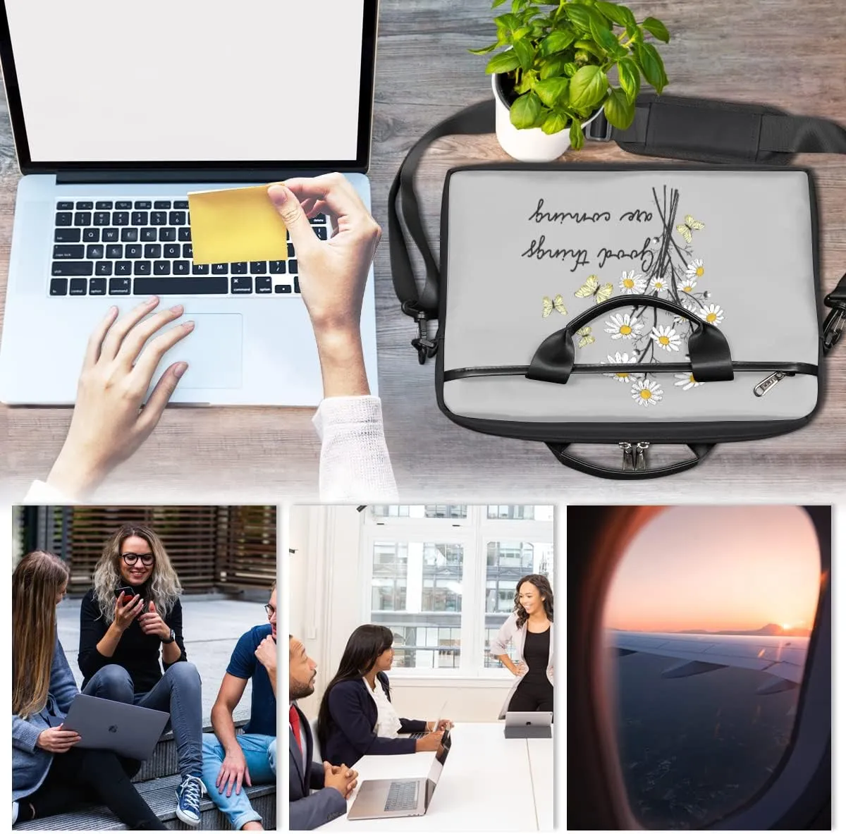Cute Whale Laptop Shoulder Messenger Bag Waterproof Laptop Briefcase with Handle and Padded Strap Case Sleeve
