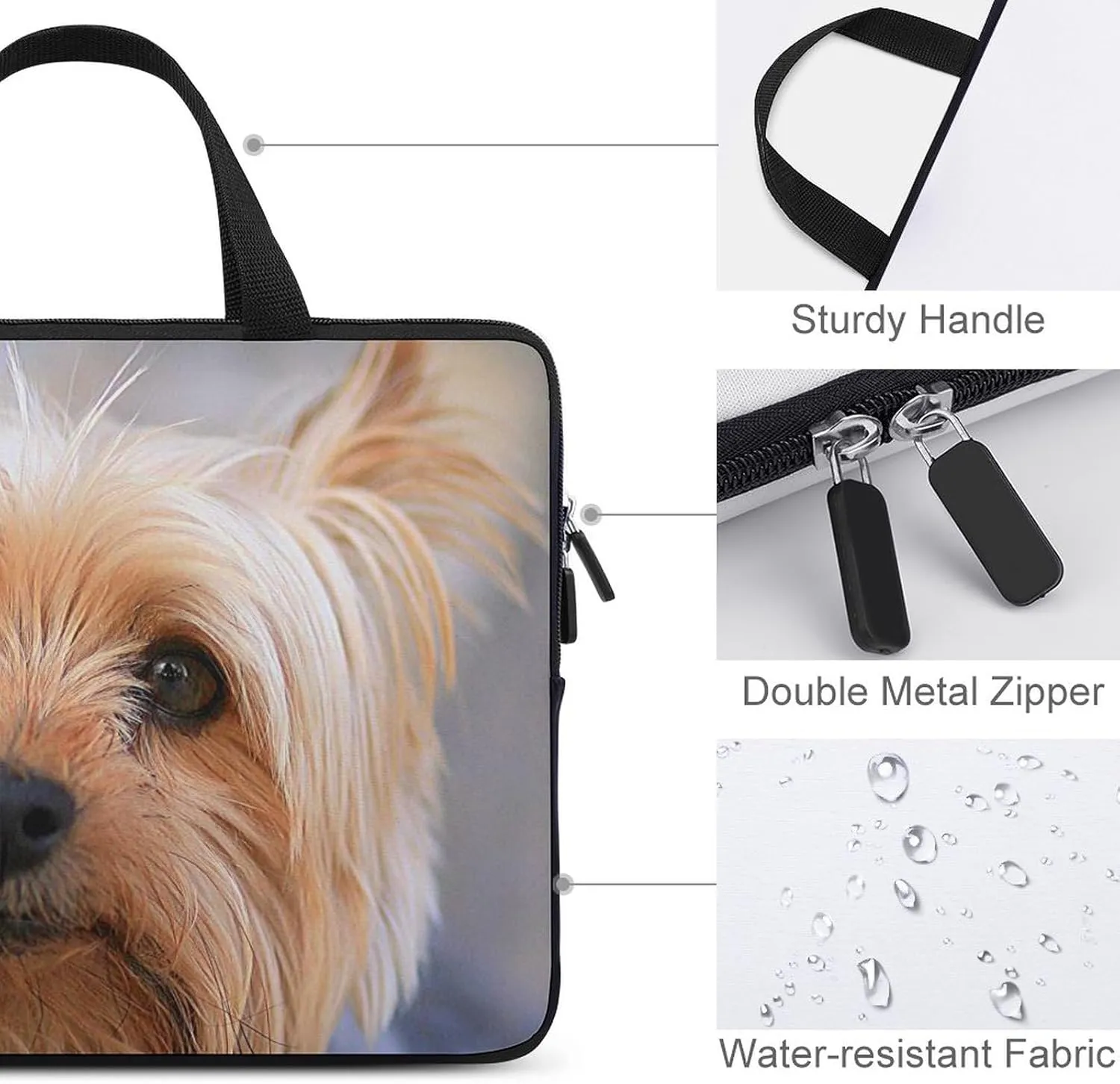 Cutest Yorkies Laptop Bag Slim Carrying Case Computer Bag Briefcase Handbag Messenger Bag Business Casual