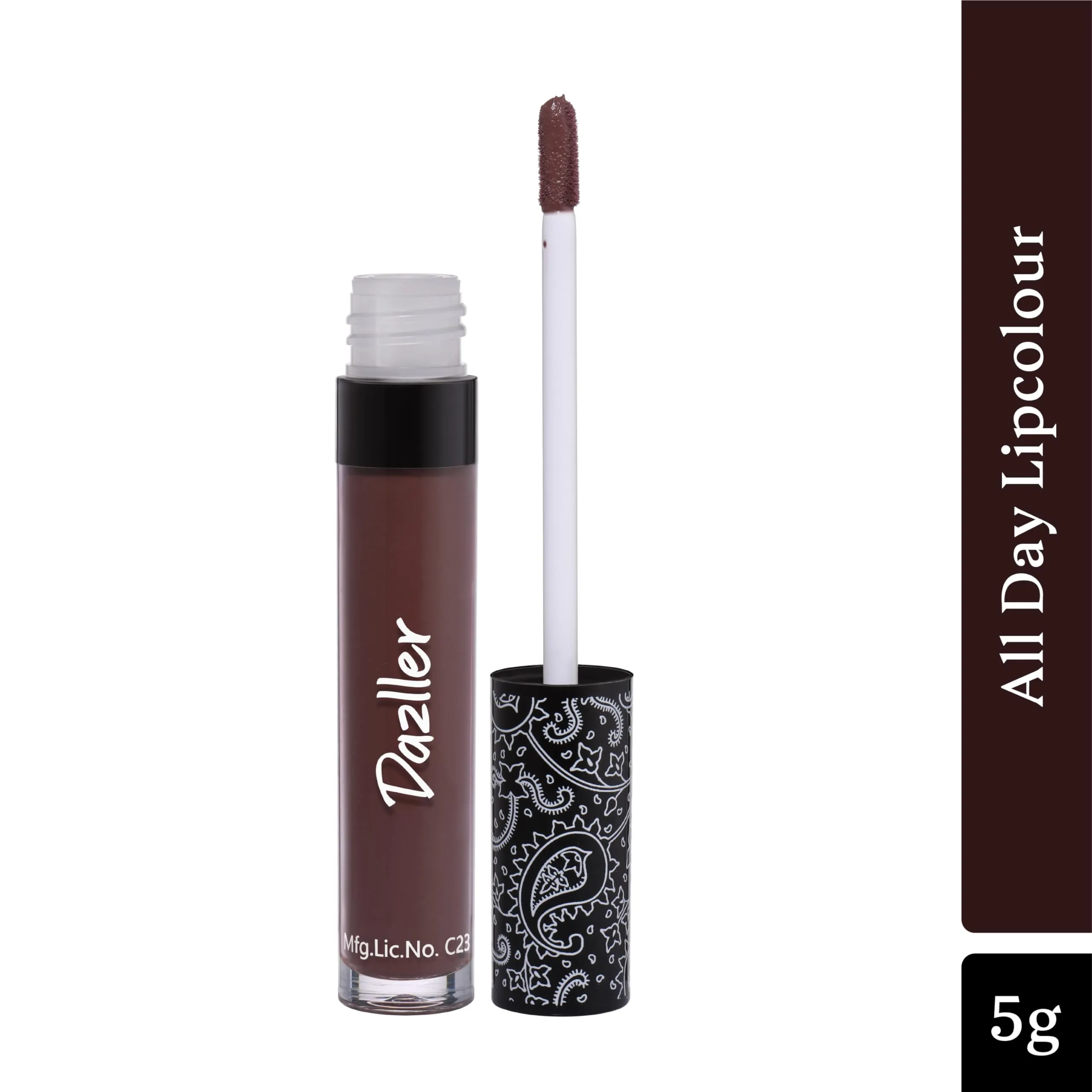 Dazller All Day Lipcolour,5g, DLC033-Alabaster, Ultra intense matte,Smudge-proof, Non-transfer,Lightweight,up to 8-hr Stay