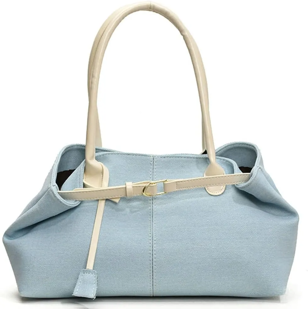 Denim Hobo Bags Women Summer Beach Bag Cute Underarm Shoulder Crossbody Purse Trendy Travel Crescent Tote Handbag 2025
