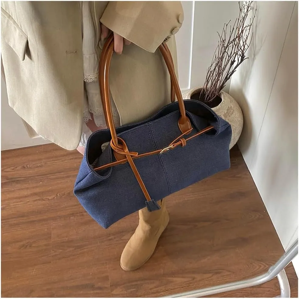 Denim Hobo Bags Women Summer Beach Bag Cute Underarm Shoulder Crossbody Purse Trendy Travel Crescent Tote Handbag 2025
