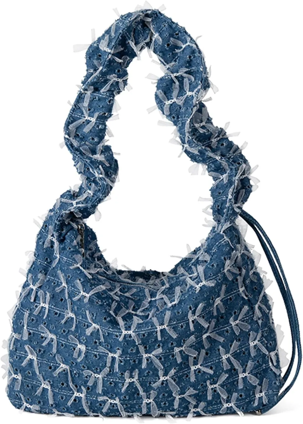 Denim Shoulder Bag Trendy Jean Purses for Women Denim Shoulder Bag Cloud Crossbody Handbags