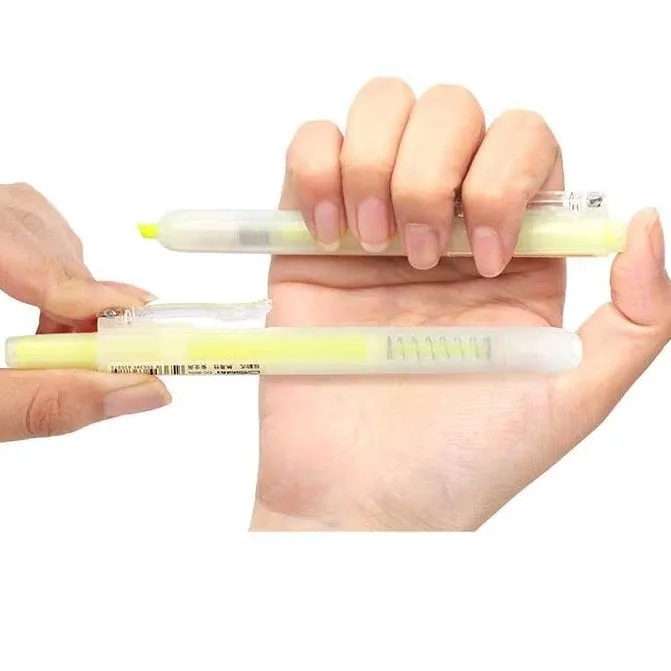 Dianshi RETRACTABLE MACAROON Color Highlighter Set Refillable Highlighter Set Eco Conscious Four Series Six Pen Set 24 Colors | DS-805S