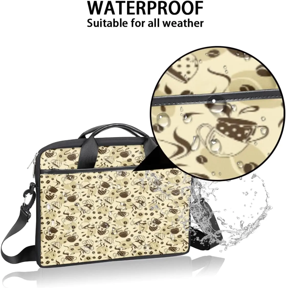 Dinosaur Seamless Laptop Shoulder Messenger Bag Waterproof Laptop Briefcase with Handle and Padded Strap Case Sleeve